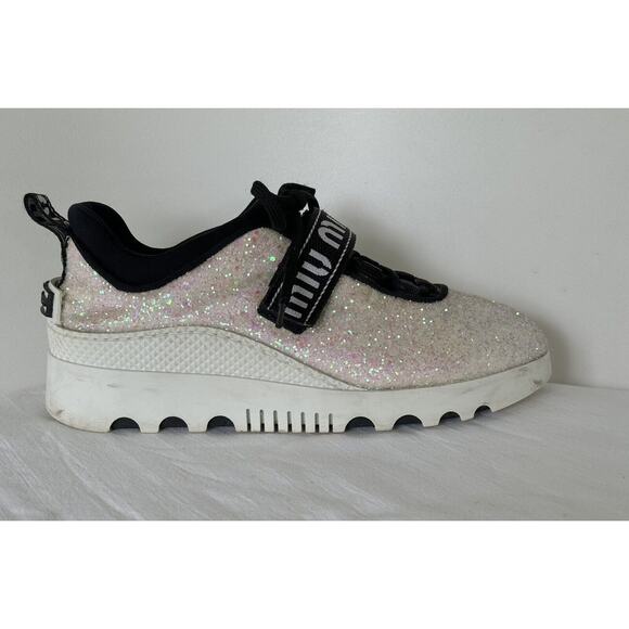 Miu Miu Shoes - MIU MIU Glitter Platform Sneakers EU 36.5/US 6.5